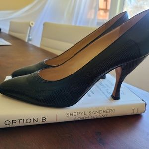 Manolo Blahnik Black Leather Pump